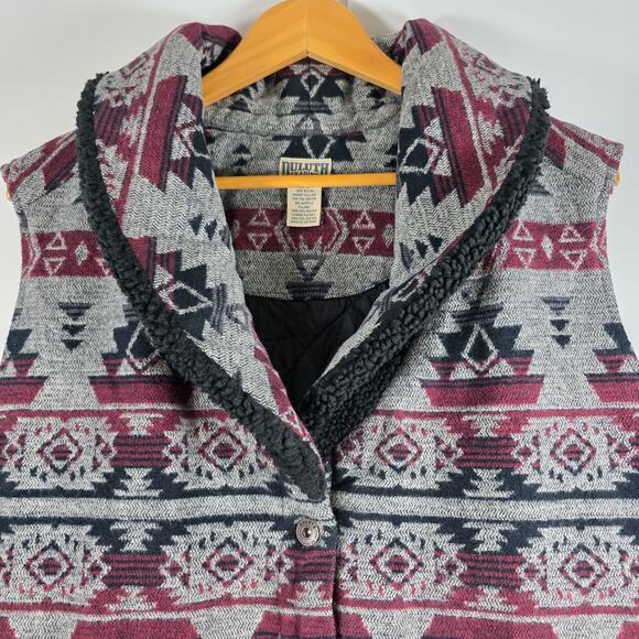 Duluth Trading Women's Sz 2XL Aztec Festivest Sherpa Collar Vest Quilt Lining - Picture 5 of 13